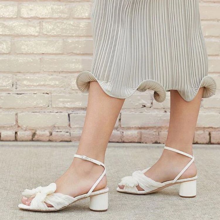 Loeffler Randall Women's Dahlia Pleated Bow Heels With Ankle Strap
